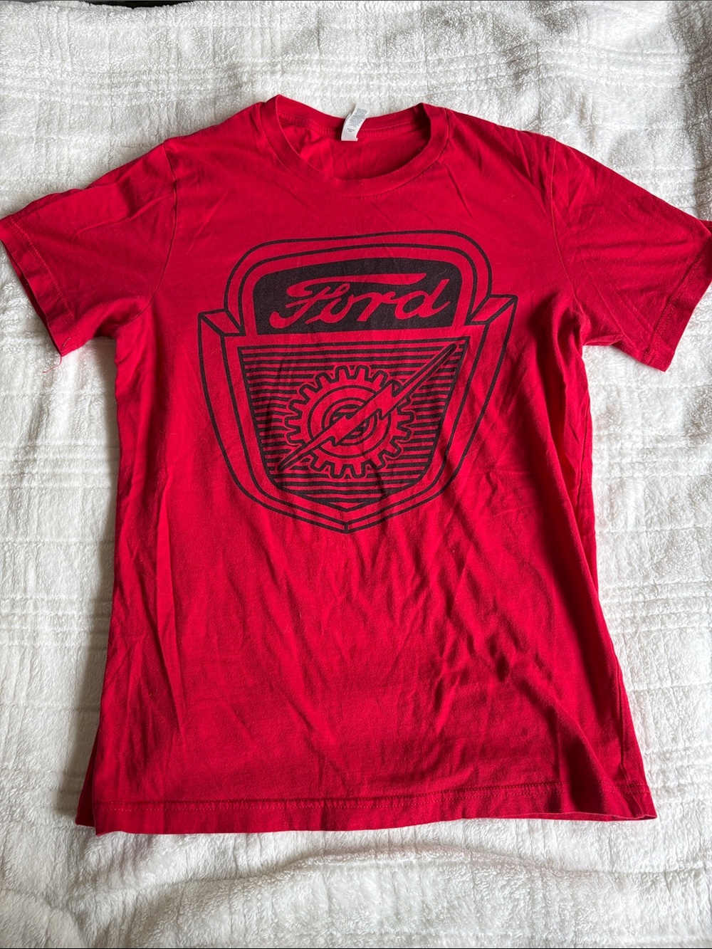Ford Red Tee with Black Crest Graphic
